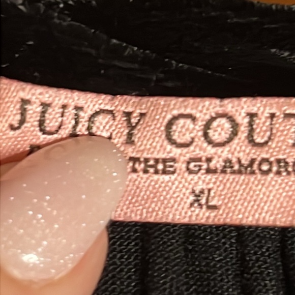 Women's Size XL Juicy Couture Short-Sleeve Dress Black With Velvet Trim - Picture 6 of 9